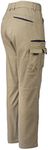 BIG BEE WARP Work Cargo Pants Stretch Cotton Belt Loop with Elastic Waist Khaki