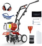 BU-KO 52CC Garden Petrol Tiller Engine 3HP 2 Strokes Lawn Soil Cultivator Rotovator Engine Lightweight Compact Powerful Sure Grip Handles Built to be Durable Dependable and Heavy Duty 1 Year Warranty