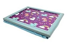 Maturi Small Lap Tray for Kids, Unicorn Design, Purple, 35 x 29 x 8 cm