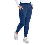 BARCO Grey’s Anatomy Women’s Kira Pant, Easy Care Jogger Scrub Pant w/ 5 Pockets & Tunnel Drawcord Waistband - blue - XXXL