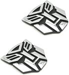 2 PCS in Set Transformers Emblem - 3" Tall for Car Autobot Sticker Pair Chrome Finish PVC Auto Emblems Transformers Autobot Car Accessories