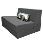 ANONER Folding Sofa Bed Memory Foam Convertible Floor Sofa Couch with Pillow Lounge Chaise, Dark Gray