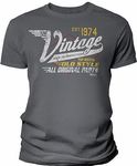 50th Birthday Gift T-Shirt - Vintage 1970 Aged to Perfection - Grey - XXXL