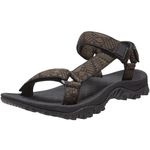 OutPro Men's Sandals Adjustable Climbing Stairs Sandals Athletic Fisherman Hiking, black brown, 11 UK