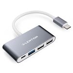 LENTION 4-in-1 USB-C Hub with Type C, USB 3.0, USB 2.0, Compatible 2020-2016 MacBook Pro 13/15/16, New Mac Air/Surface, ChromeBook, More, Multiport Charging USB C to USB Adapter (CB-C13, Space Gray)