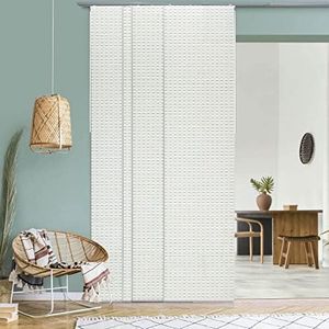 GoDear Design Adjustable Sliding Panel Track Room Dividers 45.8"- 86" W x 96" H, Extendable Vertical Blinds for Sliding Glass Doors Windows Wall Partitions, Trimmable Fabric Panel Curtains, Serenity