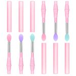 Songaa Silicone Lip Brush 6 Pack, Lip Applicator Brush Makeup Brushes with Cap, Lipstick Applicator Brushes for Lip Gloss, Lip Mask, Eyeshadow, Lip Cream Mint Green, Purple, Dark Pink