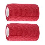 A-TAPE Self Adhesive Non Woven Bandage Wrap – 10 cm X 4.5 m Breathable Self Adherent Wrap for Pets - Athletic Elastic Cohesive Bandage for Sports Injury: Ankle, Knee & Wrist Sprains(Pack Of 2) - Red