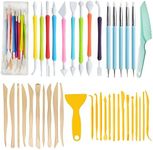 Langqun 41pcs Plastic Polymer Clay Art Tools Set for Kids Adults,Knives Pottery Tools,Ceramic Supplies for Engraving, Embossing, Shaping,Sculpting,Modeling