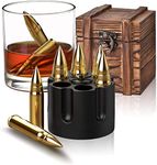 Whiskey Gift Sets for Men - Jack Daniels Gifts for Men, Unusual Birthday Presents for Dad Daddy Grandad Grandpa Him Bourbon, Cool Gadgets for Husband, Stainless Steel Bullets Whisky Chilling Rocks