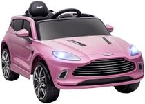AIYAPLAY 12V Kids Electric Car, Aston Martin DBX Licensed Kids Ride on Car with Remote Control, 4 Suspension Wheels, LED Lights, Music, Horn, Slow Start, for Ages 3-6 Years, Pink