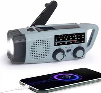 Radio Solaire, Radio Portative Manivelle AM/FM Radios Portable Urgence, Torche LED Batterie Rechargeable 2000mAh Chargeur de Téléphone USB Alarme SOS pour Camping, Plein air Randonnée