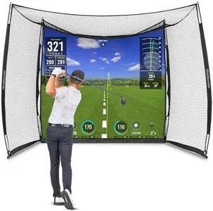 GoSports Range Cage 10 ft x 8 ft Golf Practice Hitting Net with Simulator Impact Screen