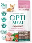 OPtimeal No-Grain Wet Dog Food for Puppies - Proudly Ukrainian - Puppy Food Wet Recipe for Healthy Digestion, Non-Grain Wet Puppy Food for Growing Pups (4.5lbs Total (24 Pouches), Chicken & Beef)