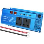 Yinleader 1200W /2400W Pure Sine Wave Inverter 12V to 230V/240V Vehicle Power Converter Featuring LCD display, 2 AC sockets and USB port Suitable for motorhomes, camping and emergency use