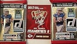 NEW 2023 Panini Donruss FACTORY SEALED FOOTBALL CARD PACKs (2 Packs = 30 Cards) - Chance for Autograph Rated Rookie Cards! - Includes Custom Novelty Mahomes Art Card Pictured