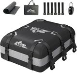 BATSUVCER Rooftop Cargo Carrier 15-20 Cubic, 700D Waterproof Cargo Box, Rooftop Cargo Box with Anti-Slip Mat and 10 Heavy-Duty Straps (Gray, 20 Cu Ft)