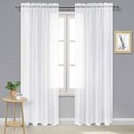 DWCN White Sheer Curtains Semi Tran