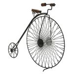 Industrial Black Metal Big Wheel Bicycle Sculpture, 14.70”H x 16.55”L x 4.65”W