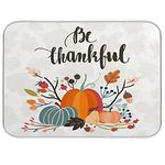 ALAZA Thanksgiving Day Fall Pumpkin Dish Drying Mat for Kitchen Counter Absorbent Microfiber Large Drying Pad Dish mats for Kitchen Countertops 18 x 24 Inch