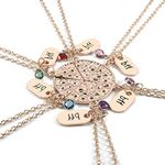 Top Plaza Womens Silver Tone Rhinestone Best Friends Forever BFF Necklace Engraved Pizza Pendant Necklaces 21 Inches - Set of 6, Metal