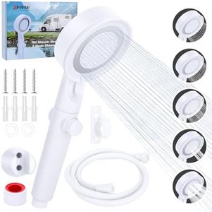 RV Shower Head with Hose, 5+1 Mode High Pressure Shower Head Replacement with On/Off Switch, Water Saving Motorhome Shower Head, Shower Head for RV/Campervan, Caravan