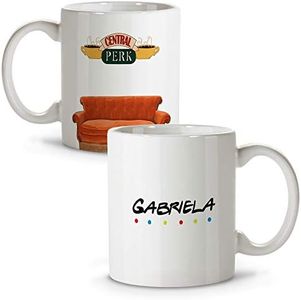 LolaPix Tasse personnalisée avec nom/texte. Cadeaux personnalisés pour les fans. Tasse Personnalisé en Ceramique. Tasses pour les Fans avec intérieur couleur. FRIENDS
