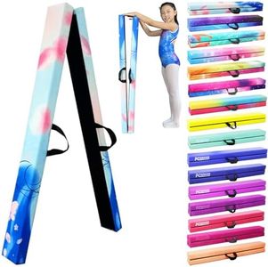 FC FUNCHEER 8FT Folding Balance Beam -Gymnastics Floor Beam - Gymnastics Equipment- Anti-Slip Bottom - Suede Cover - Carry Bag for Kids/Adults Home & Gym Center