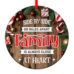 PETCEE Family Christmas Ornament 2024 Side by Side Or Miles Apart Family is Always Close at Heart Christmas Tree Ornaments Christmas for Mom Dad Sisters Brothers Daughter Son