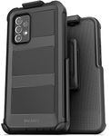 Encased Falcon Armour for Samsung Galaxy A52 5G Belt Clip Case with Screen Protector (Fingerprint Sensor Compatible) Protective Full Body Built-in Screen Phone Case with Holster (4G/5G) Black