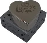 celebrationgiftsforall Granny I Love You To The Moon and Back Engraved Heart Jewellery Trinket Box in Silver Presentation Box