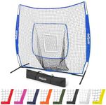 GoSports Team Tone 7 ft x 7 ft Baseball & Softball Practice Hitting & Pitching Net in Team Colors - Royal