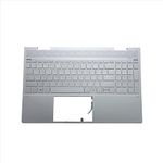 wzqrps Replacement Laptop Upper Case Palmrest Backlit Keyboard Assembly Part for HP Envy X360 15 ED 15-ED 15M-ED 15M-ED0013DX L93226-001 UMA Natural Silver