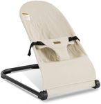 Lfhiwhd Baby Bouncer,Baby Bouncer Seat,Portable Infant Bouncer with 3-Point Safety Harness,Ergonomic Bouncy seat, Newborn Bouncer for Babies 0-6 Months up to 20lbs,ASTM-Certified(Apricot)