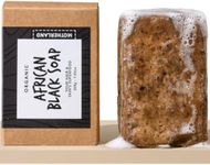 African Black Soap 200g- Raw, Natural and Clarifying - For Acne-Prone Skin, Deeply Moisturises & Soothes - Face & Body Bar for Sensitive, Oily Skin