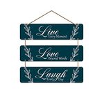 Artvibes Live Love Laugh Wooden Hanger for Home Decor | Office | Living Room | Gifts | Bedroom | Quotes Decorative Items | Wall Hangings for Decoration | Artworks (WH_5306N)