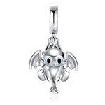 JAHN S925 Sterling Silver Charms For Bracelets and Necklaces - Compatible With Pandora Bracelets - Gifts For Women and Girls (Light Fury Dragon)