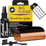 Big Fudge Vinyl Record Cleaning Kit - 4-in-1 Record Cleaner Solution - includes Ultra-Soft Velvet Record Brush, Cleaning Liquid, Stylus Brush and Storage Pouch