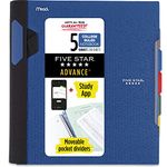 Five Star Advance Spiral Notebook-Standard Size, 5 Subject, College Ruled, 8.5 x 11 Inch Sheet Size, Blue (73150)