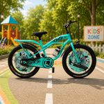 TONY RAW Bicycles Sports BMX Single Speed 20T Cycle for Kids 7 to 10 Years Boys & Girls with Side Stand Sea Green