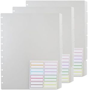ITSYHPRO Letter Size Discbound 5 Tab Index Dividers (3 Sets) with Mushroom Hole Dividers for Discbound Planner Journal Dairy Book(Size Letter,Transpasent Color)