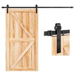 EaseLife 8 FT Heavy Duty Sliding Barn Door Hardware Track Kit,Basic J Pulley,Slide Smoothly Quietly,Easy Install (8FT Track Kit for 40"~48" Wide Single Door)