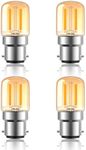 Lamptobe Bayonet LED Light Bulbs 2W B22 Night Light Bulb, Low Watt Light Bulbs Equivalent 15 Watt, Small Bayonet Light Bulb for Sewing Machine, Appliance Lamps, Night Light, 2700K Warm White, 4 Pack