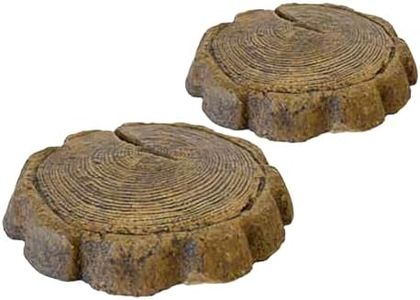 BestNest Athens Small Log Stepping Stones, Espresso, Pack of 2