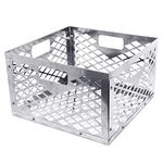 Xzbling Charcoal Basket For Oklahoma Joe, Stainless Steel Charcoal Firebox Basket, Silver Charcoal Box With Handle Compatible With Most Offset Smoker Grills 30 0x20cm