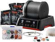 VEVOR Direct Drive Rock Tumbler Kit, 4-Speed/9-Day Timer, Professional Rock Polisher with Rough Gemstones/Grits/Jewelry Fastenings, Stone Polishing Kit for Family Fun Time, STEM Adults Kids