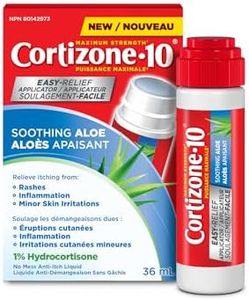 Cortizone-10 Soothing Aloe Easy Relief Applicator, Maximum Strength 1% Hydrocortisone, Fast-Acting, No Mess Anti-Itch Liquid for Bug Bites, Rash, Inflammation, Eczema, Psoriasis, Poison Ivy, Oak & Sumac, 36mL