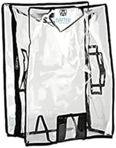 DAFTER PVC Transparent Luggage Trolley Waterproof Cover|Dust Proof Suitcase & Trolley Bag Cover with Zipper_Hard Luggage 18"_Suitable for 46 cm - Black