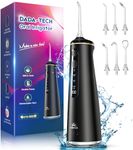 Water Flosser for Teeth Cordless Oral Irrigator Portable Dental Cleaner Picks with 8 DIY Modes 7 Jets 300ml Tank Braces Flossers Rechargeable (Black)