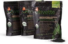 Horticultural Activated Charcoal for Plants by Olivette | Terrarium Horticulture Moisture Absorbers | Terrarium Supplies | USDA Organic Certified | Made from Recycled Olive Tree Byproducts | 3 Bags